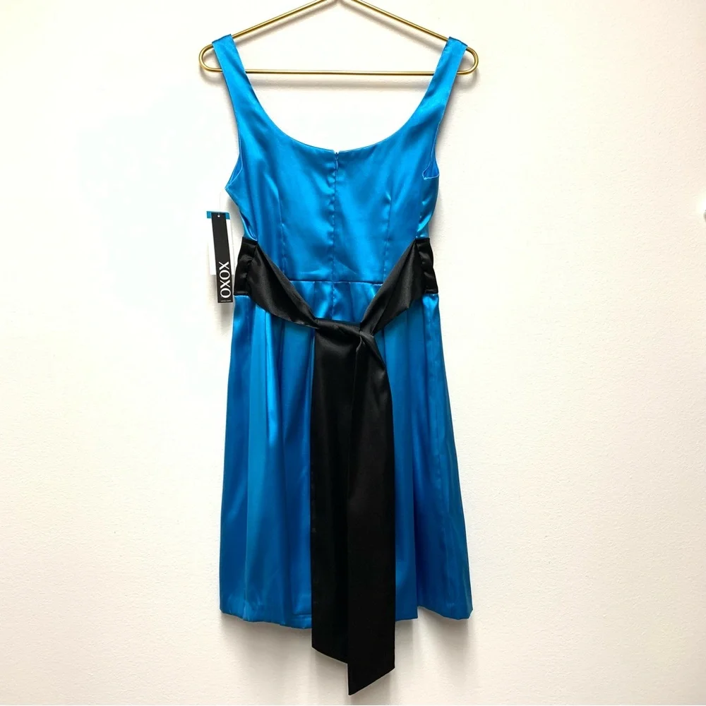 XOXO Blue Satin Dress Size 9 Juniors Special Occasion Formal Party Hoco 90s‎ Y2K